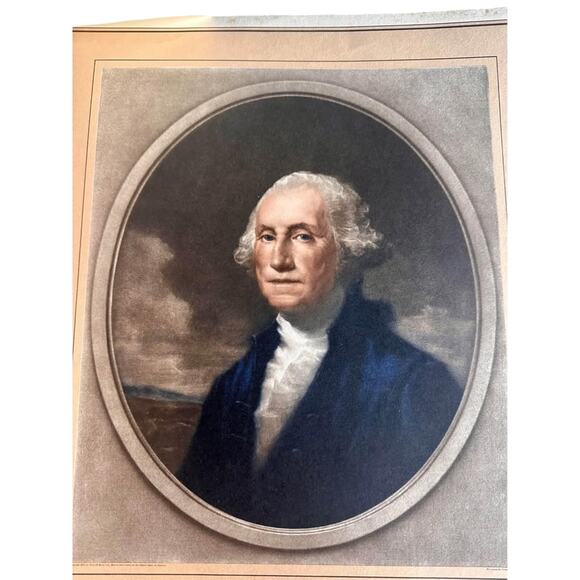 Vintage 1931 George Washington Mezzotint Print by Frost & Reed Ltd. - Picture 8 of 10